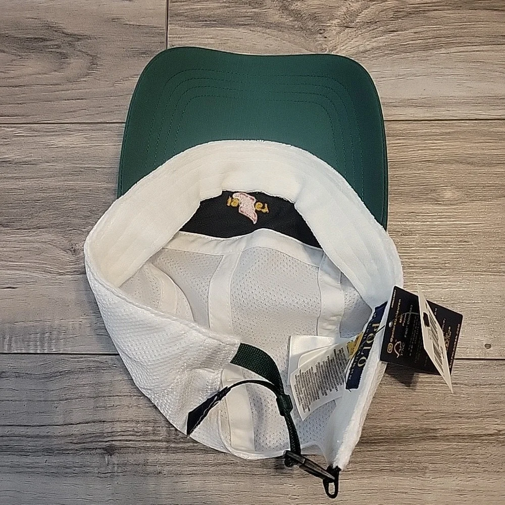 Polo Ralph Lauren Cap 1967 PLR Running Club‎ P Wing Adjustable Hat Green White
